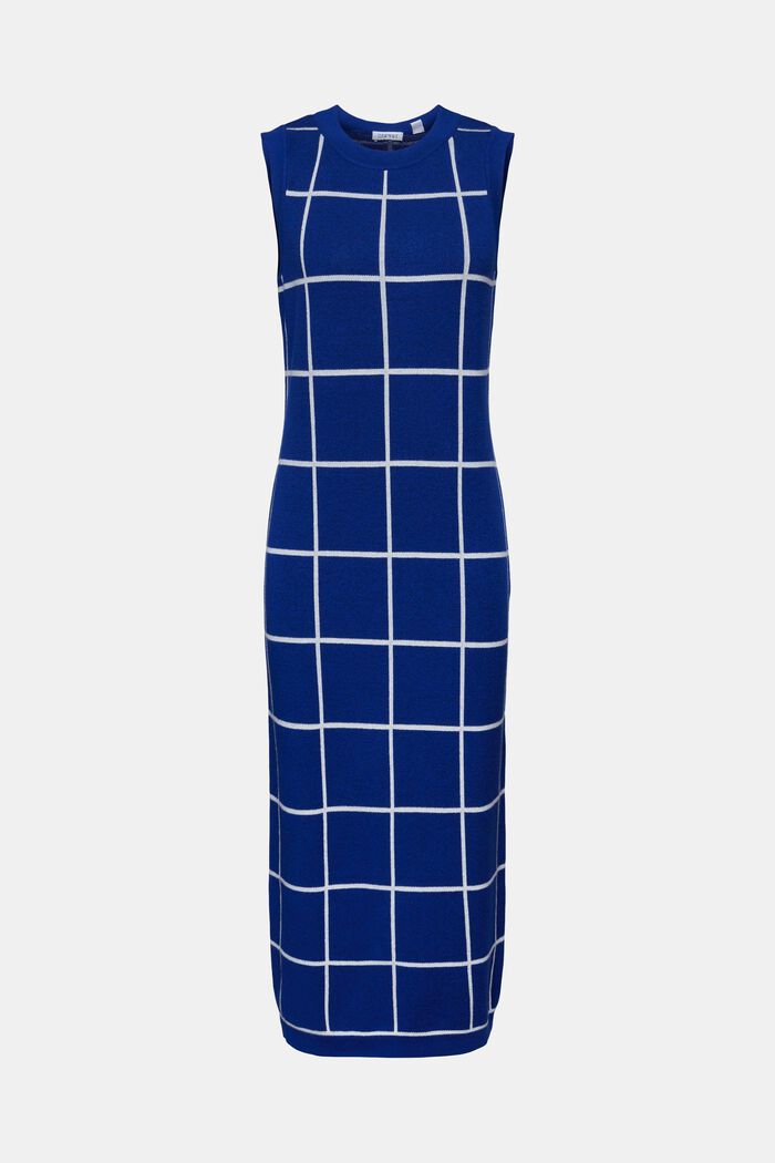 Jacquard-Knit Sleeveless Midi Dress, BRIGHT BLUE 4, detail image number 6