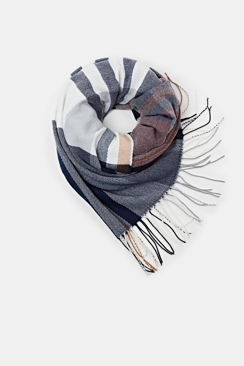 Recycled: checked scarf with fringes