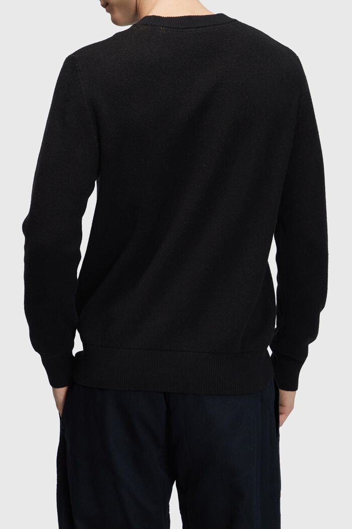 Crewneck jumper with cashmere, BLACK, detail image number 1