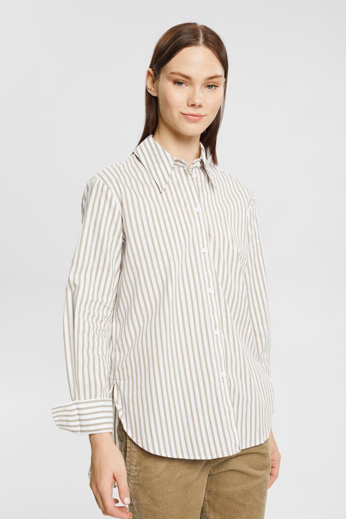 Long striped woven blouse, WHITE 4, detail image number 0