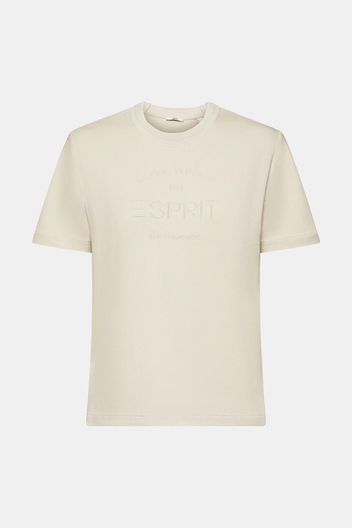 organic cotton t-shirt with embroidered logo, LIGHT TAUPE, detail image number 6