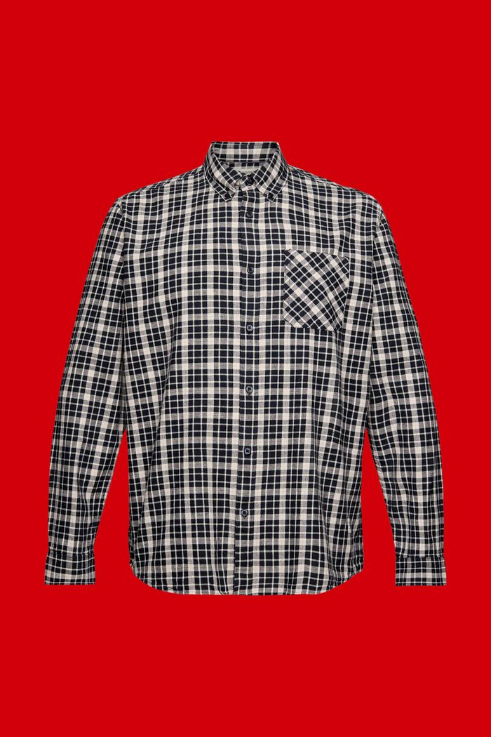 Sustainable cotton chequered shirt, NAVY, detail image number 6