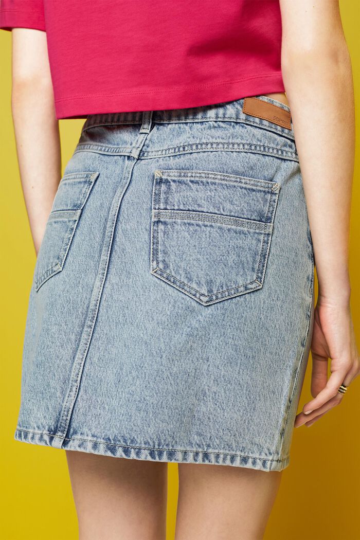 Jeans mini skirt, TENCEL™, BLUE BLEACHED, detail image number 4