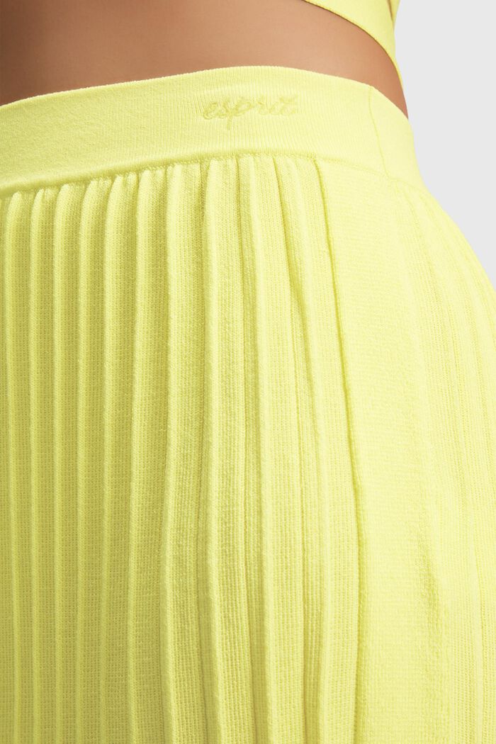 Pleated midi skirt, LIGHT YELLOW, detail image number 2