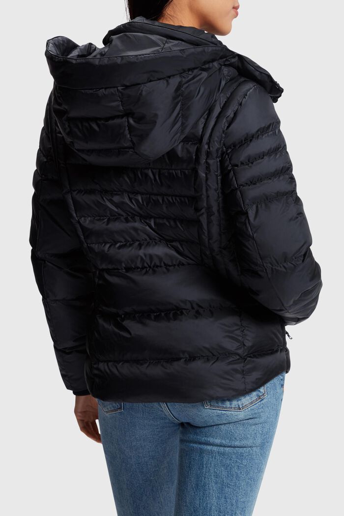 Hooded Quilted Puffer Jacket, BLACK, detail image number 1