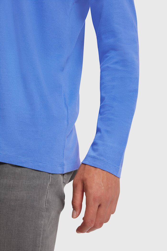Regular solid jersey t-shirt, BLUE, detail image number 3