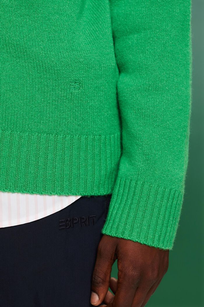 Cashmere sweater, DARK GREEN, detail image number 3