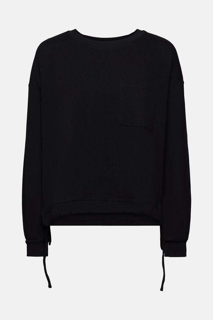 Sweatshirt with drawstring hem, BLACK, detail image number 7