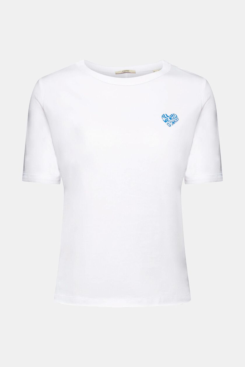 Cotton t-shirt with heart-shaped logo