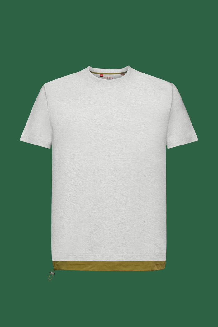 Drawstring Cotton Jersey T-Shirt, LIGHT GREY, detail image number 6