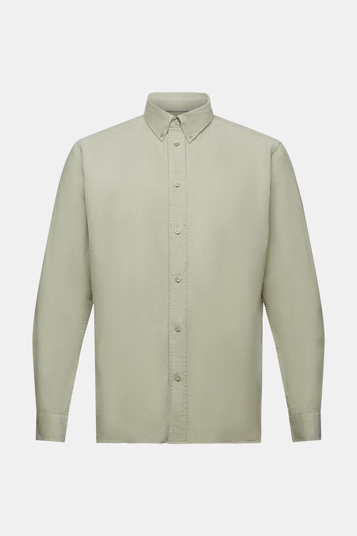 Corduroy shirt, 100% cotton, DUSTY GREEN, detail image number 6