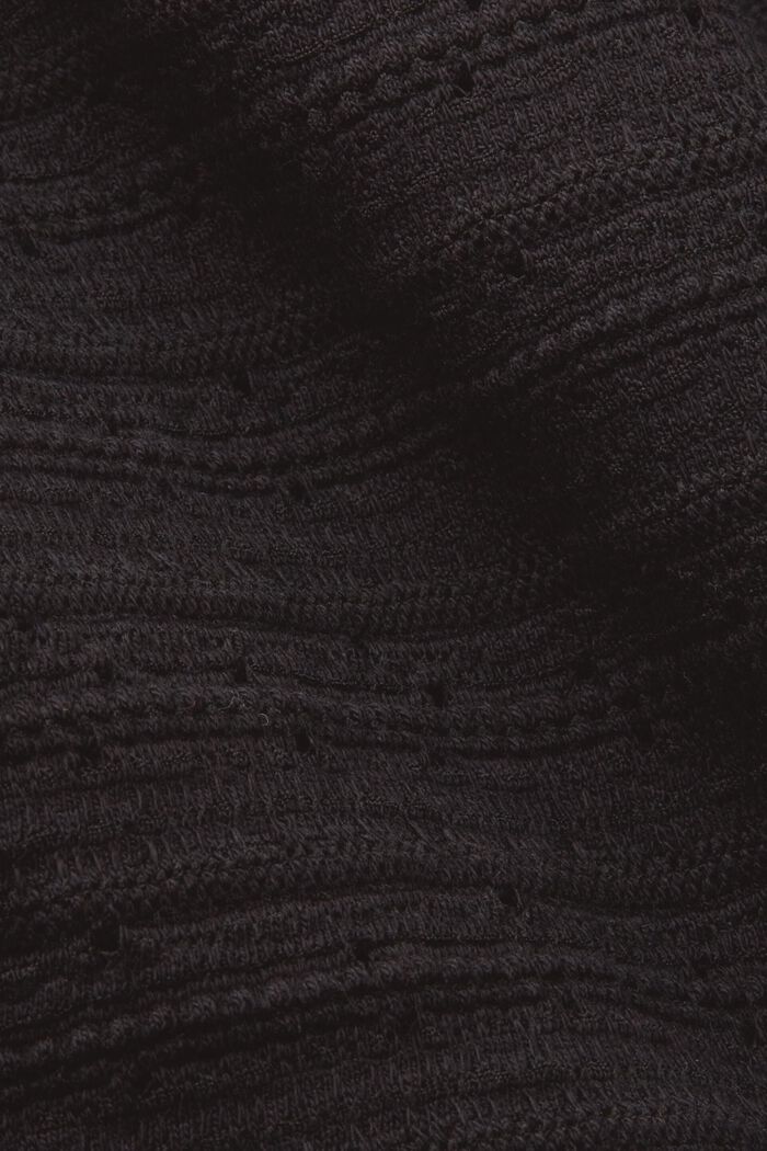 Cotton Eyelet T-Shirt, BLACK, detail image number 5