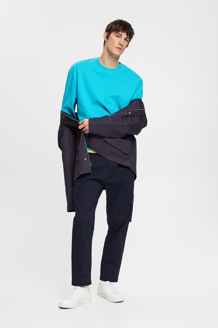 Sweatshirt with embroidered sleeve logo, AQUA GREEN, detail image number 4