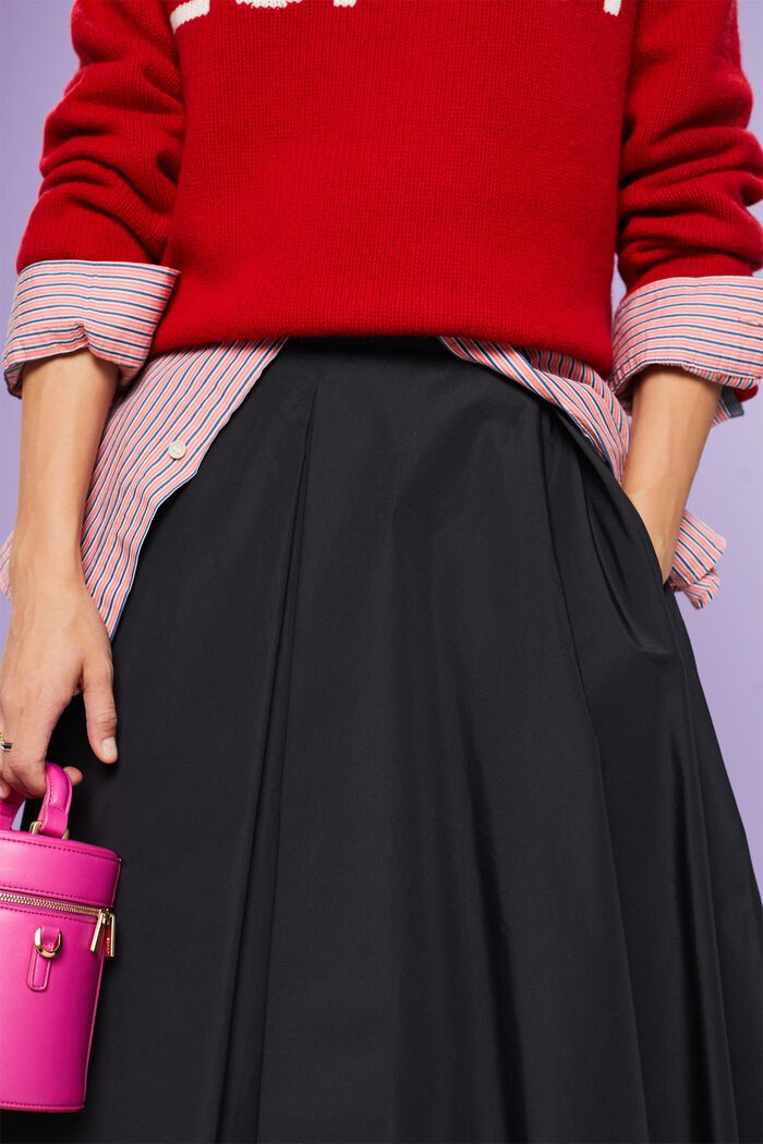 A-Line Midi Skirt, BLACK, detail image number 2