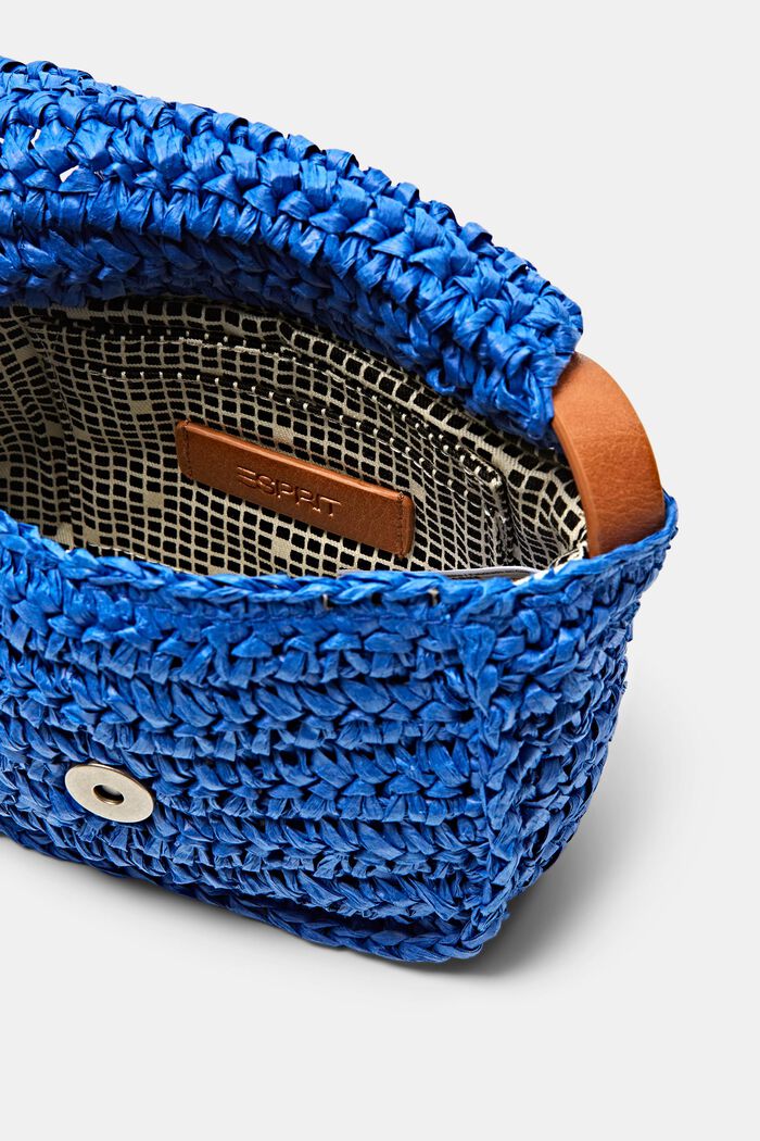 Crochet Flap Shoulder Bag, BRIGHT BLUE, detail image number 3