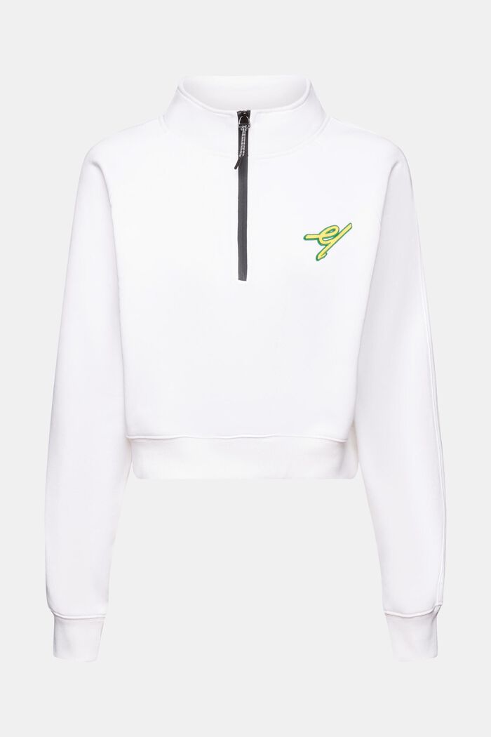 Half-zip sweatshirt, WHITE, detail image number 7