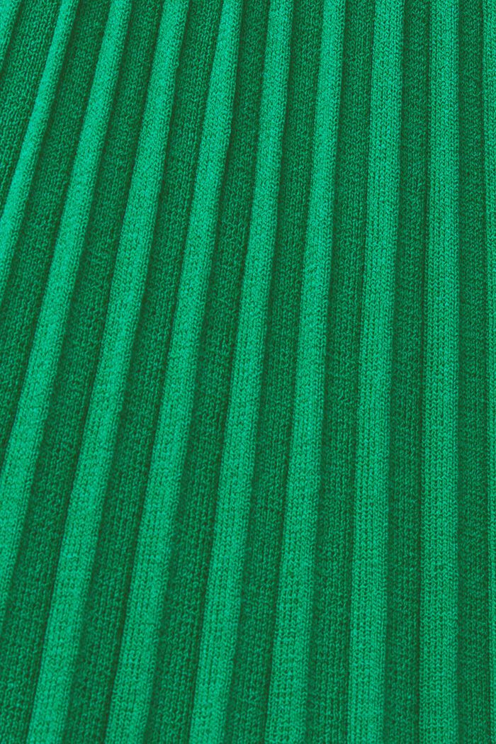 Pleated mini dress with long-sleeves & crewneck, EMERALD GREEN, detail image number 4
