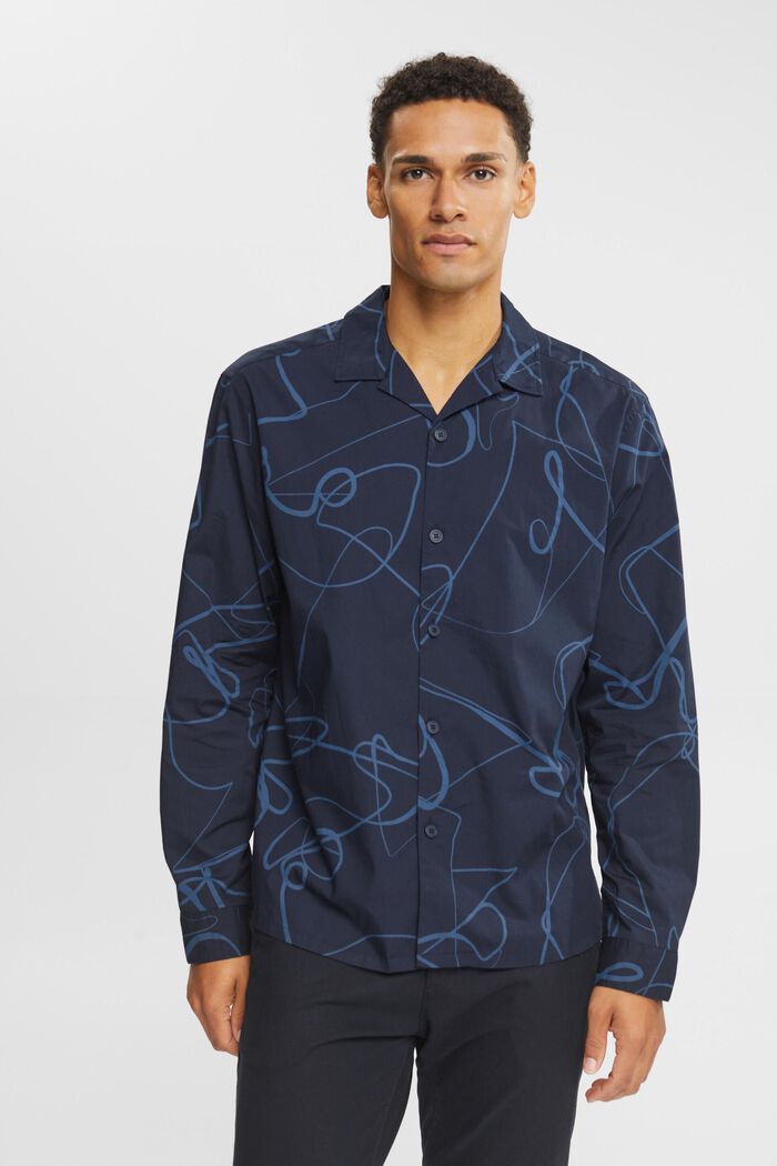Shirt with a pattern, NAVY, detail image number 2
