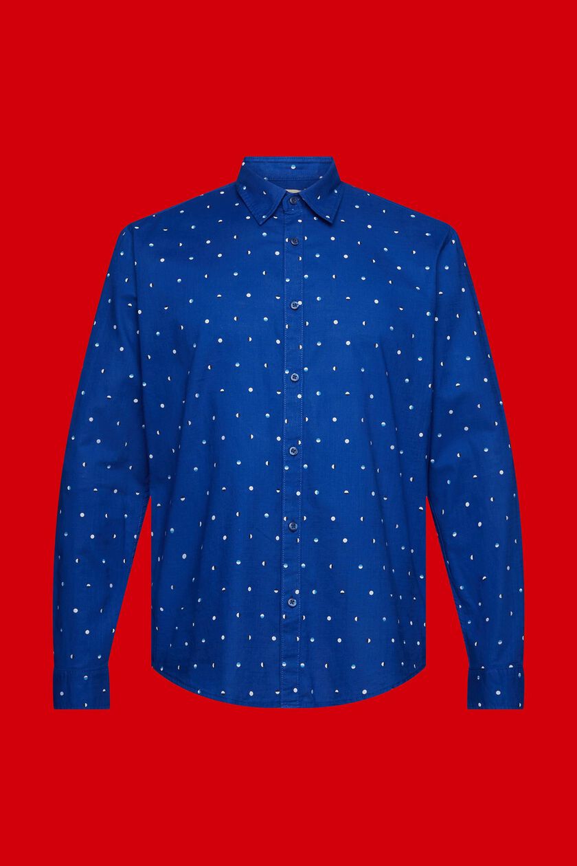 Slub cotton shirt with lunar dot pattern