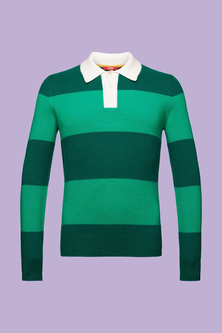 Rugby Stripe Cashmere Polo Sweater