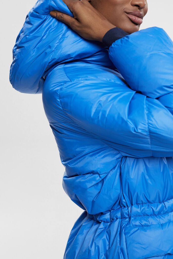 Recycled Down Quilted Coat, BRIGHT BLUE, detail image number 0