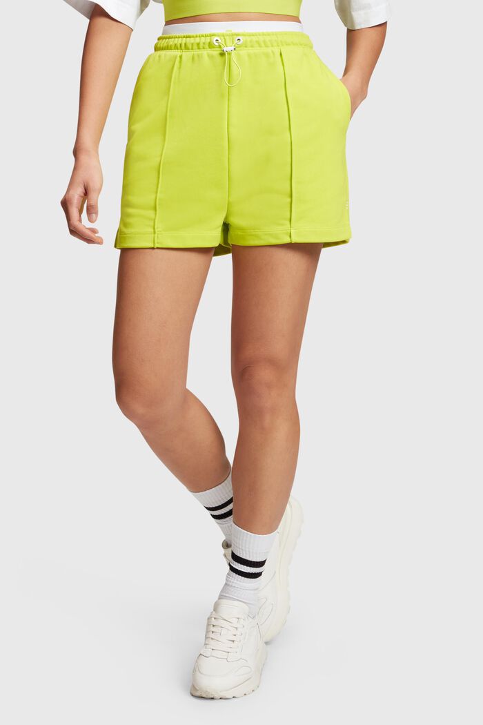 Double Waistband Relaxed Sweat Shorts, LIME YELLOW, detail image number 0