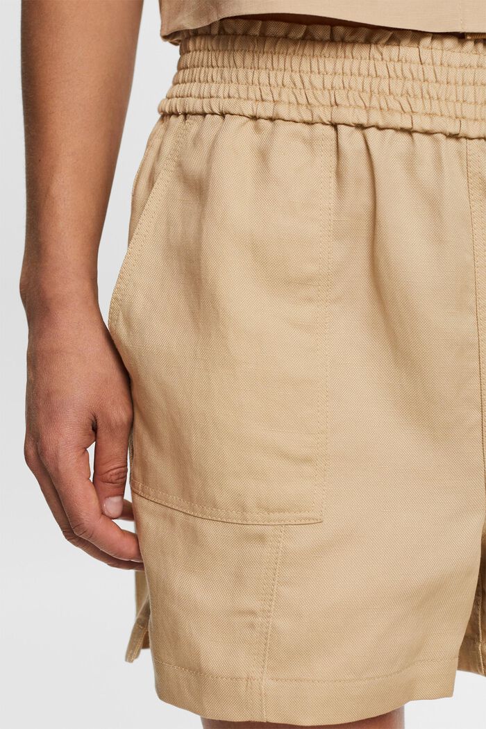 Pull-on shorts, linen blend, SAND, detail image number 2