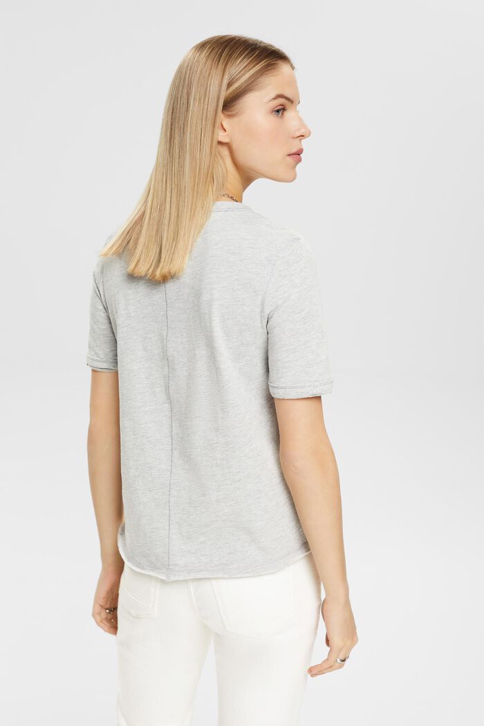 Cotton blend T-shirt, LENZING™ ECOVERO™, LIGHT GREY, detail image number 3