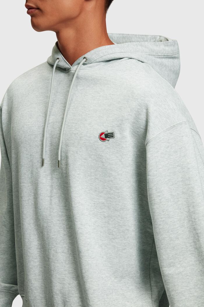 Graphic Reunion Chest Logo Hoodie, LIGHT GREY, detail image number 1