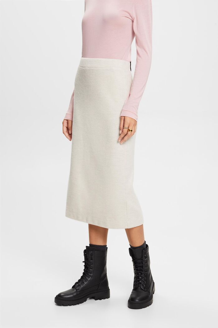 Rib-Knit Midi Skirt, ICE, detail image number 0