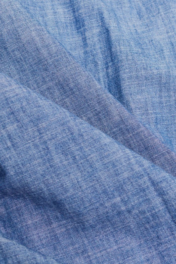 Denim Button-Down Shirt, BLUE MEDIUM WASHED, detail image number 6