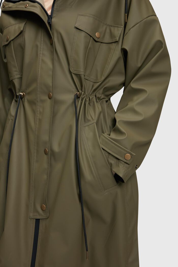 Padded raincoat, KHAKI GREEN, detail image number 1
