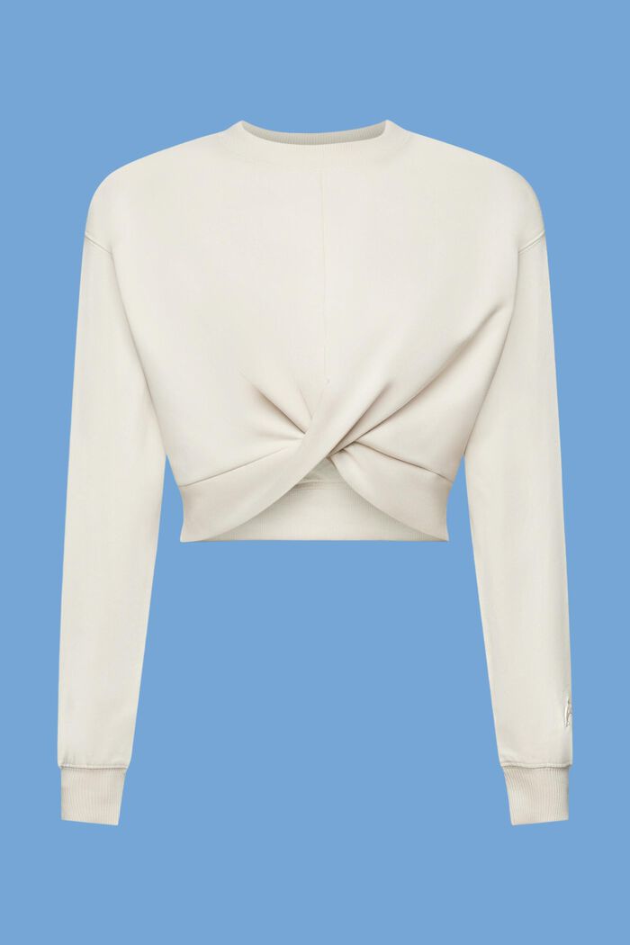 Cropped knot detail sweatshirt, LIGHT TAUPE, detail image number 7