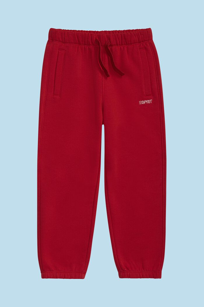 Cotton-Blend Logo Sweatpants, DARK RED, detail image number 1