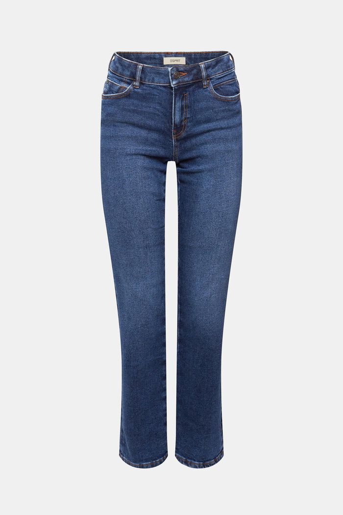 High-rise straight leg jeans, BLUE DARK WASHED, detail image number 2