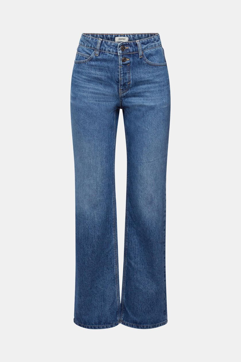 Mid-rise cropped flared stretch jeans
