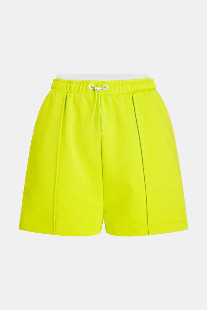 Double Waistband Relaxed Sweat Shorts, LIME YELLOW, detail image number 4