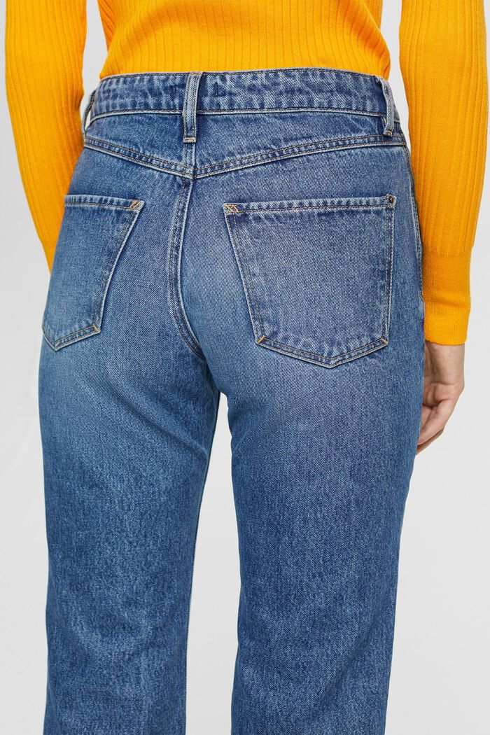 Mid-rise cropped flared stretch jeans, BLUE MEDIUM WASHED, detail image number 4