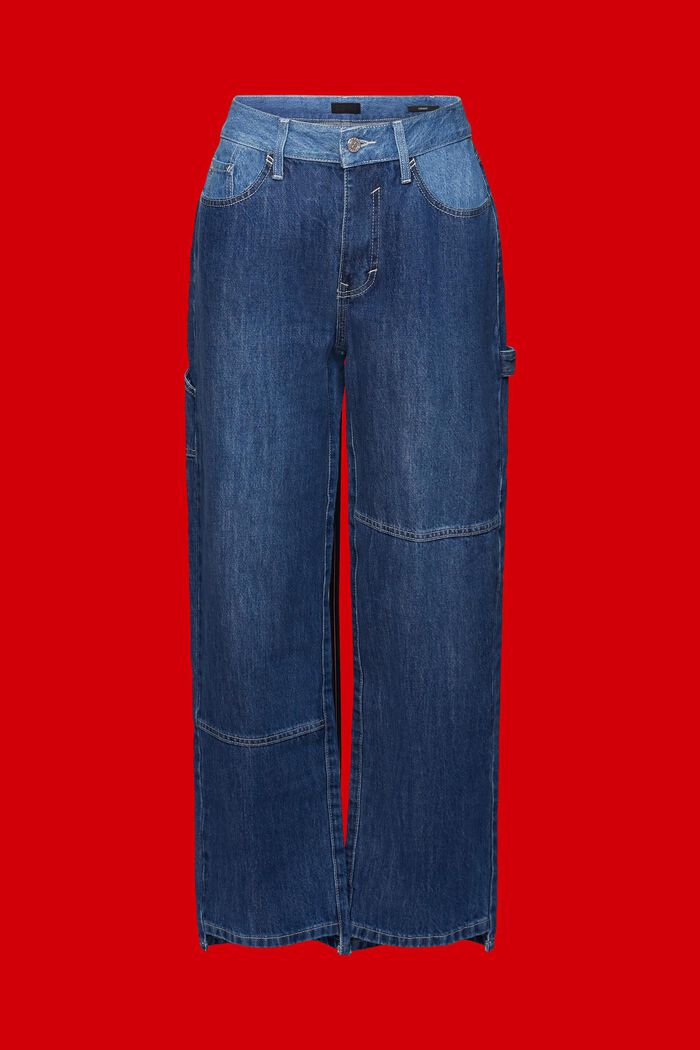 90s Asymmetric Wide-Leg Jeans, BLUE DARK WASHED, detail image number 8