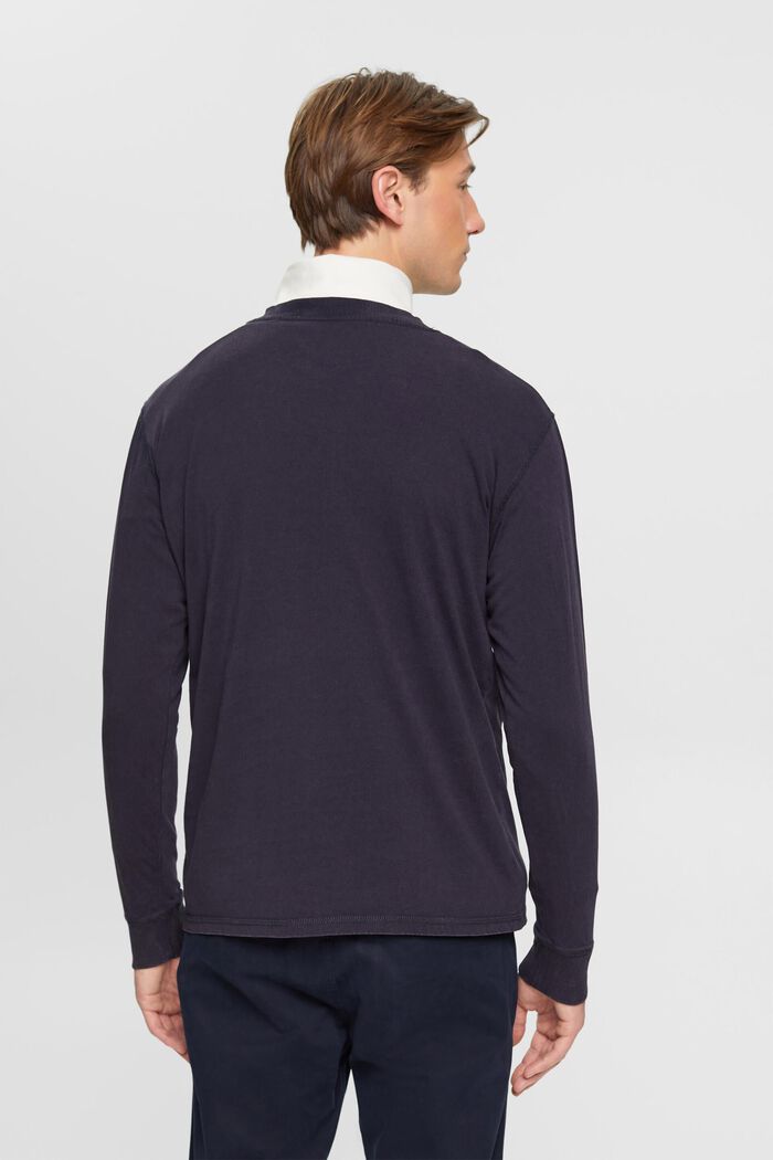 Long-sleeved top with buttons, NAVY, detail image number 3