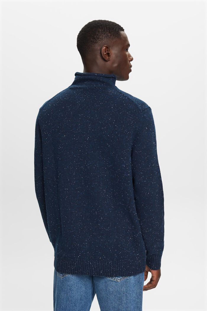 Mock neck jumper, wool blend, PETROL BLUE, detail image number 3