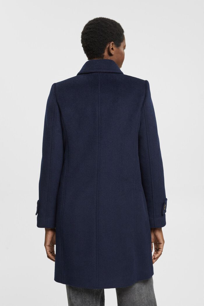 Double breasted wool blend coat, NAVY, detail image number 3
