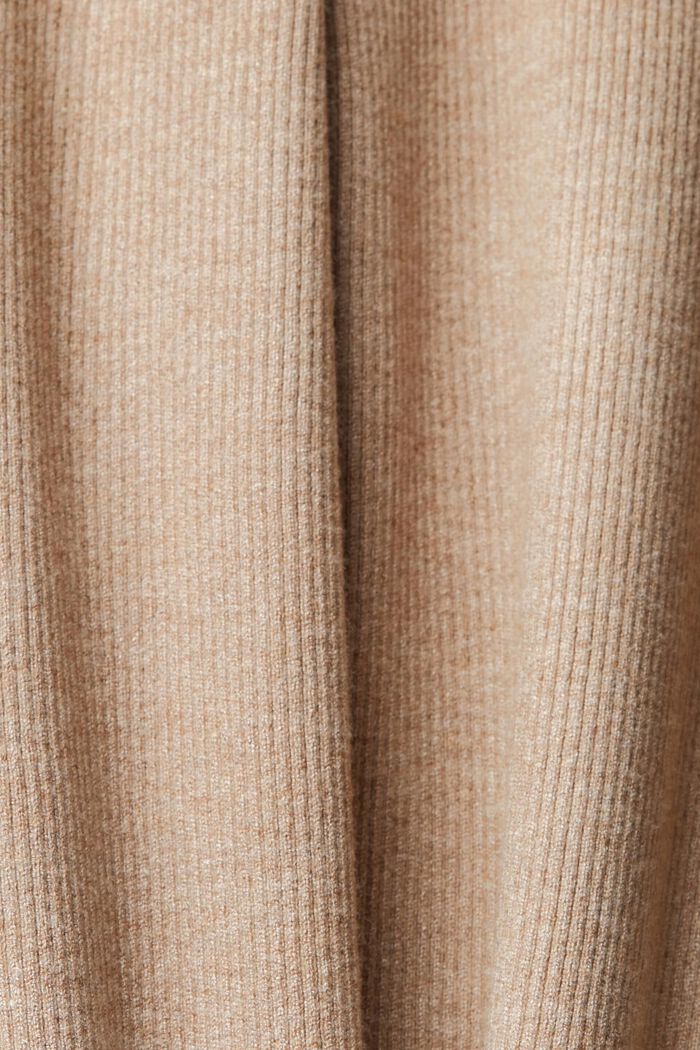 High-rise rib knit trousers, BEIGE, detail image number 5