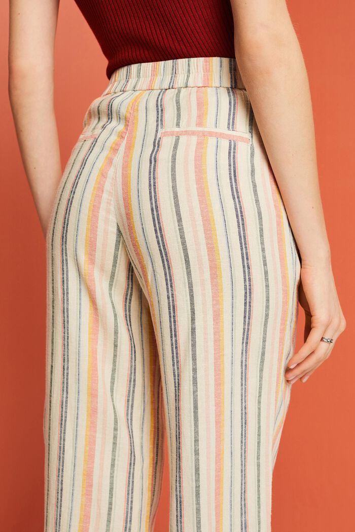 Striped culotte with fixed belt, SAND 3, detail image number 4