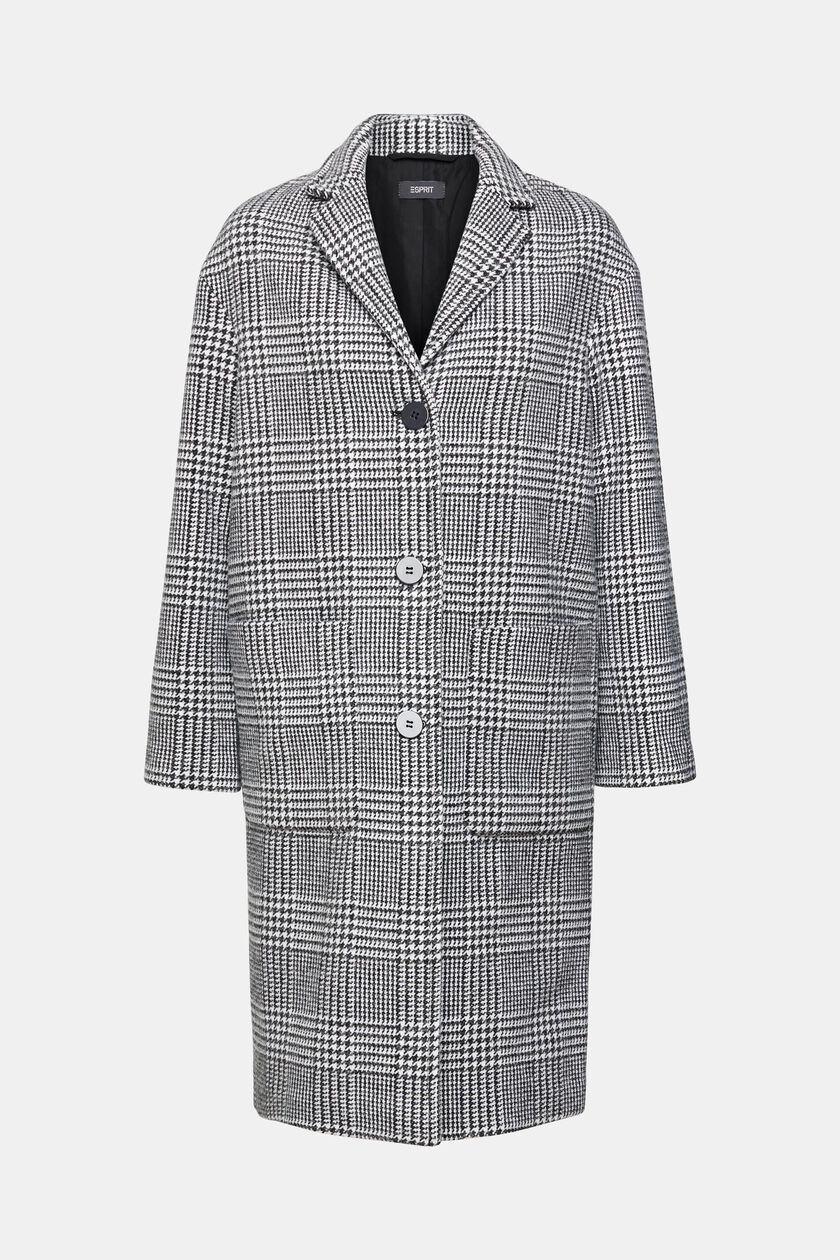 Houndstooth Check Coat