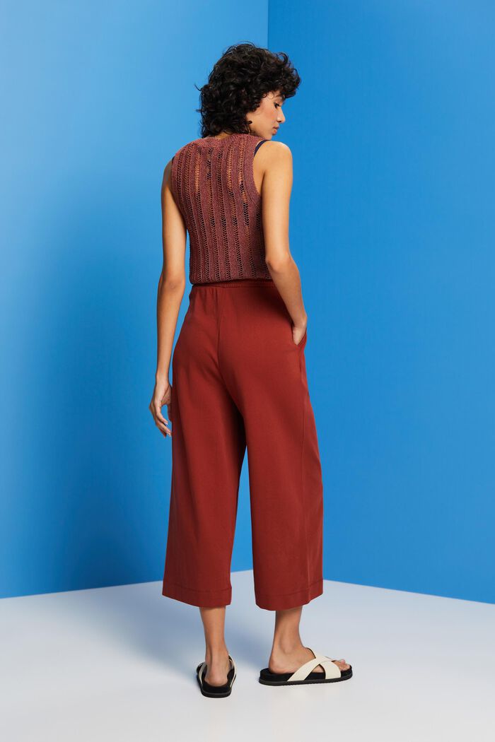 Cropped jersey trousers, 100% cotton, TERRACOTTA, detail image number 3