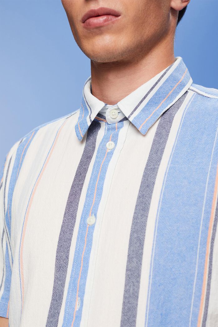 Striped short sleeve shirt, 100% cotton, BRIGHT BLUE, detail image number 2