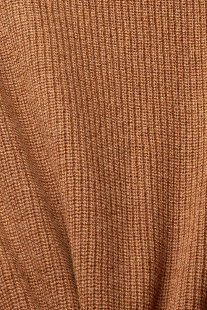 Wool Blend Rib-Knit Vest, CARAMEL, detail image number 1