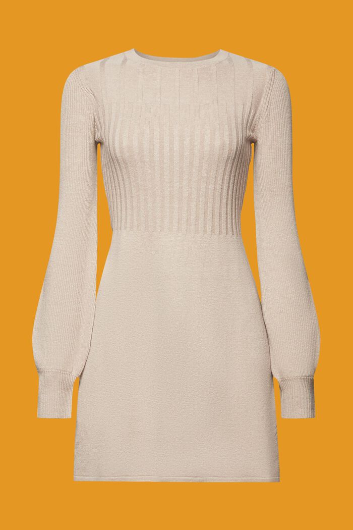 Knitted mini dress, LIGHT TAUPE, detail image number 6