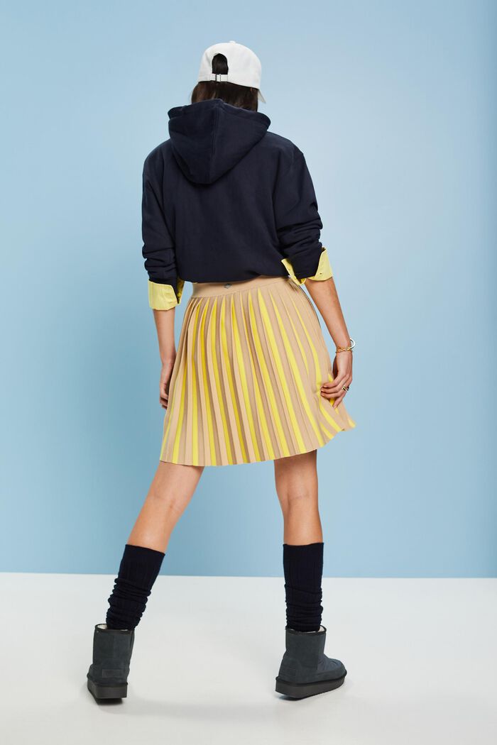 Pleated Knit Mini Skirt, SAND, detail image number 3